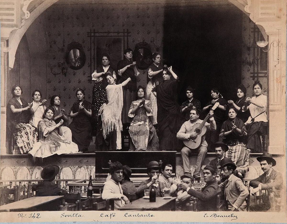 EMILIO BEAUCHY Café cantante hacia 1885 copia a la albúmina — 1